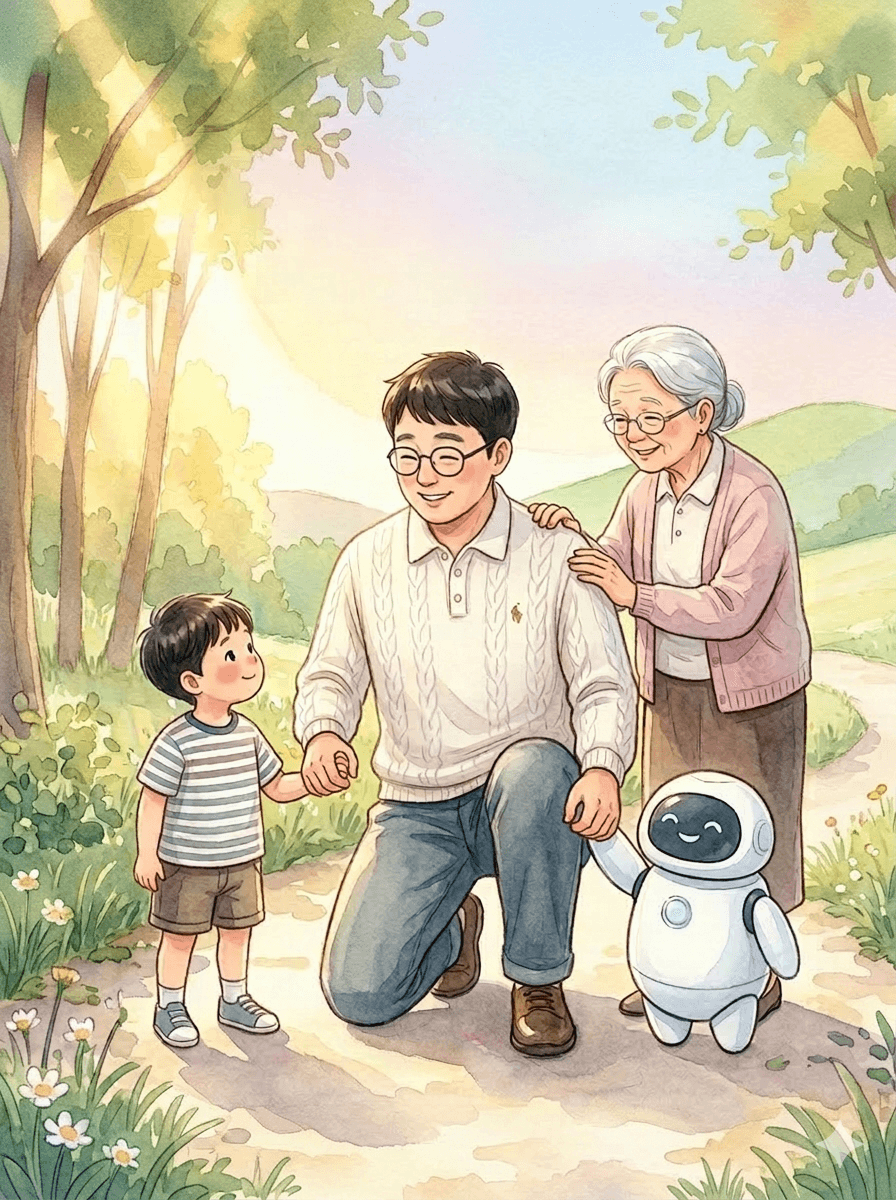 프롬프타의 따뜻한 비전을 담은 수채화 이미지